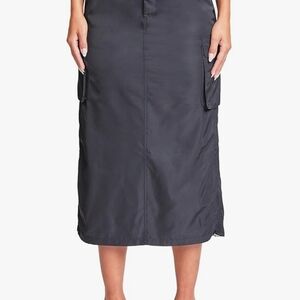 YMI Charcoal Midi Skirt